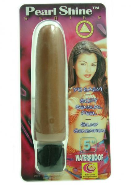 PEARL SHINE SMOOTH 5 INCH VIBRATOR BROWN WATERPROOF