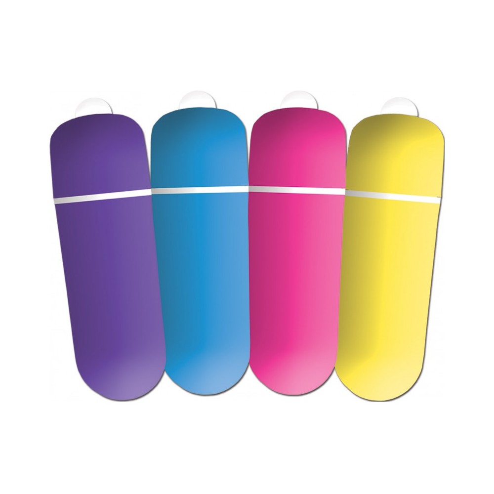 Little Secret Soft Touch Bullet 3 Speed Plus Pulsation Four Assorted Colors 12 Pcs/display