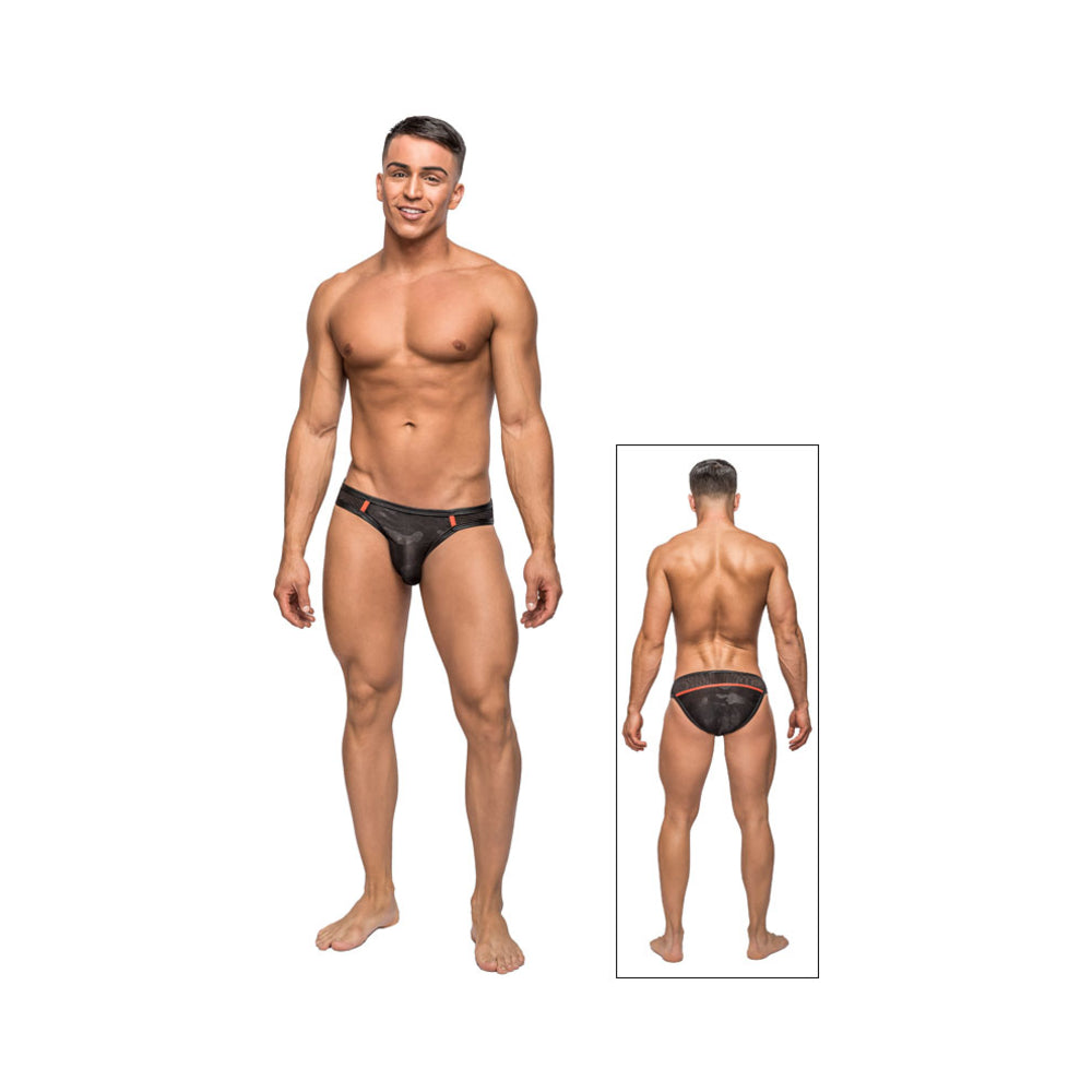 Male Power Camo Sport Net Sport Bikini Black Lrg
