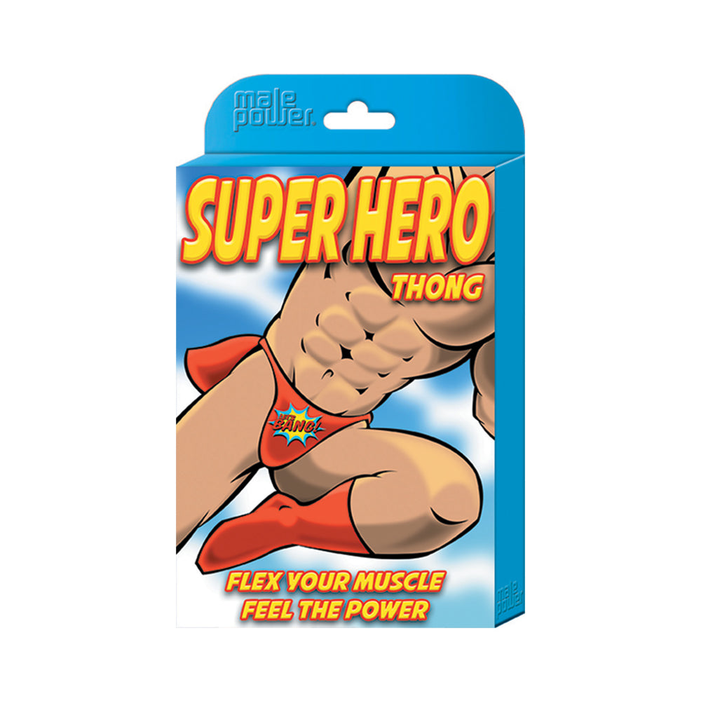 Male Power Novelty Super Hero Thong Red 1sz