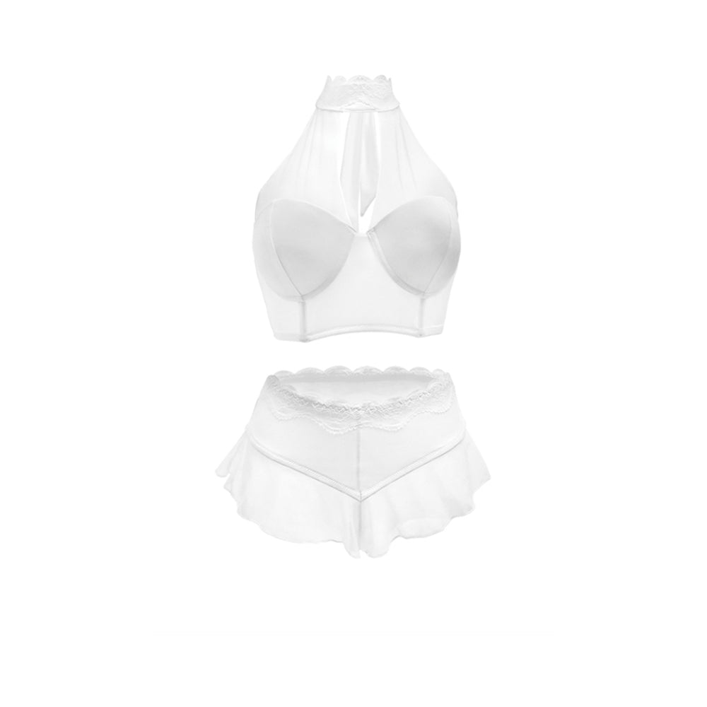 Jennifer Halter Top And Panty Powder White Large