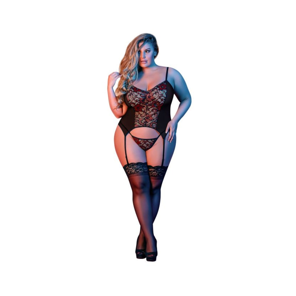 Magic Silk Sexy Time Merry Widow & G-set Black Queen Size