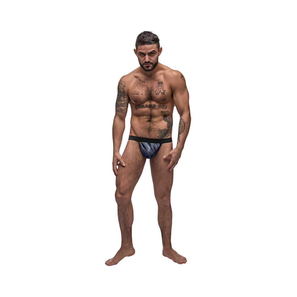 Male Power Blue Streak Posing Strap Blue Os