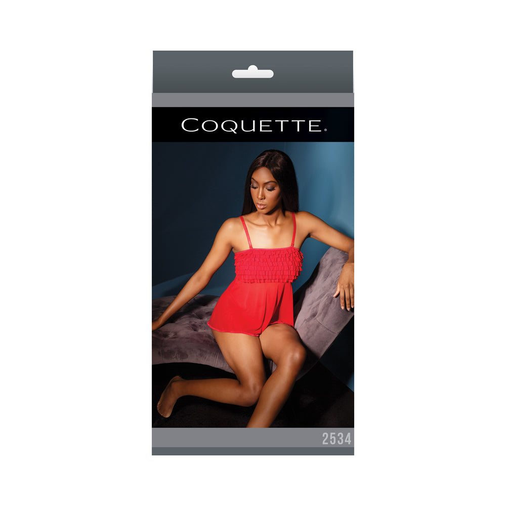 Ruffle Baby Doll Red Os