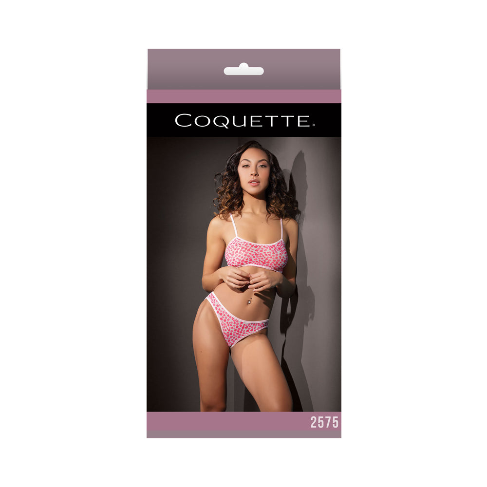 Coquette Bra Set Pink/White OS