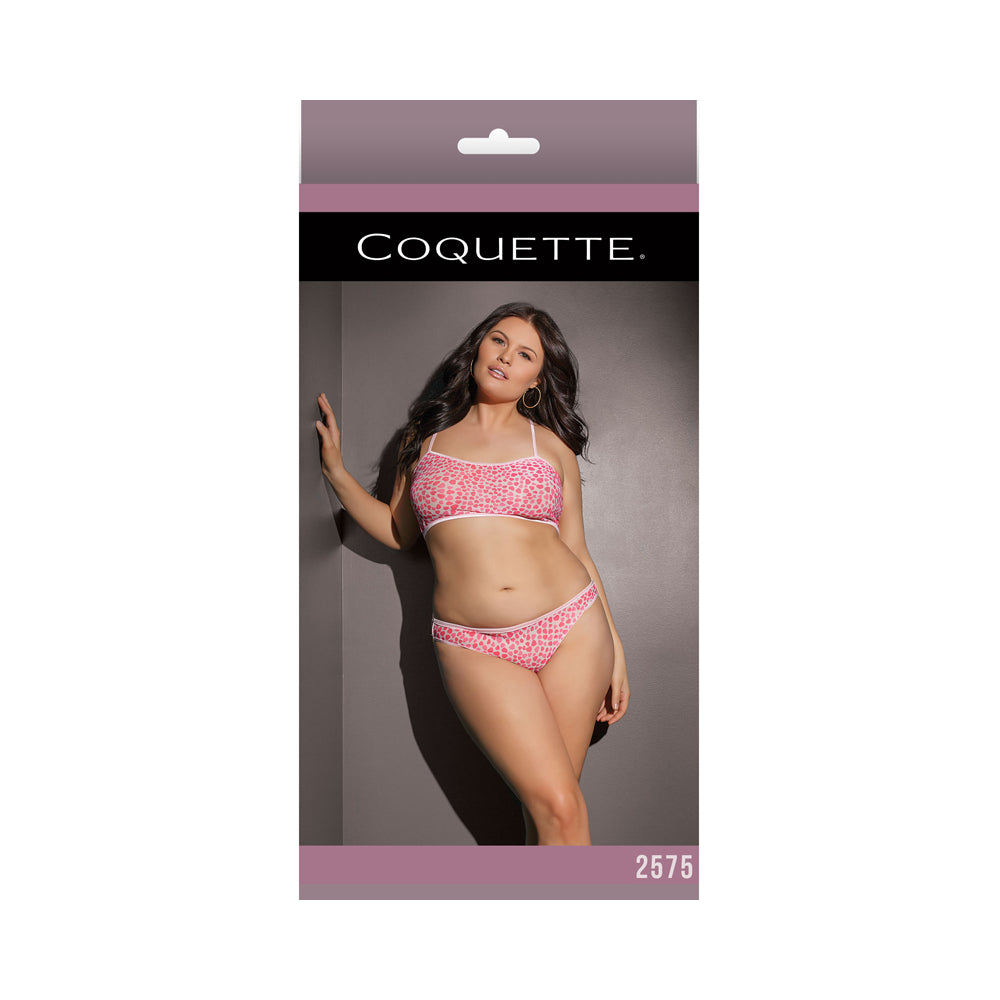 Coquette Bra Set Pink/White XL