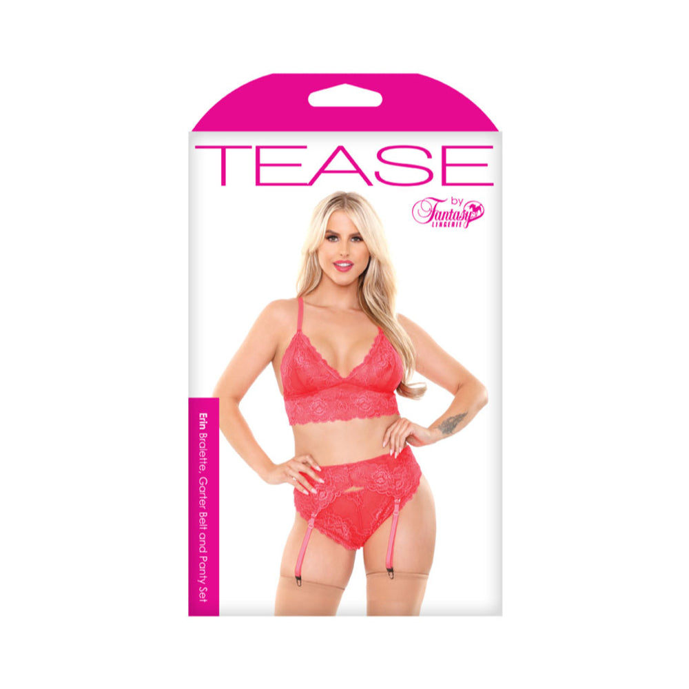 Erin Bralette,garterbelt/panty Pink L/xl