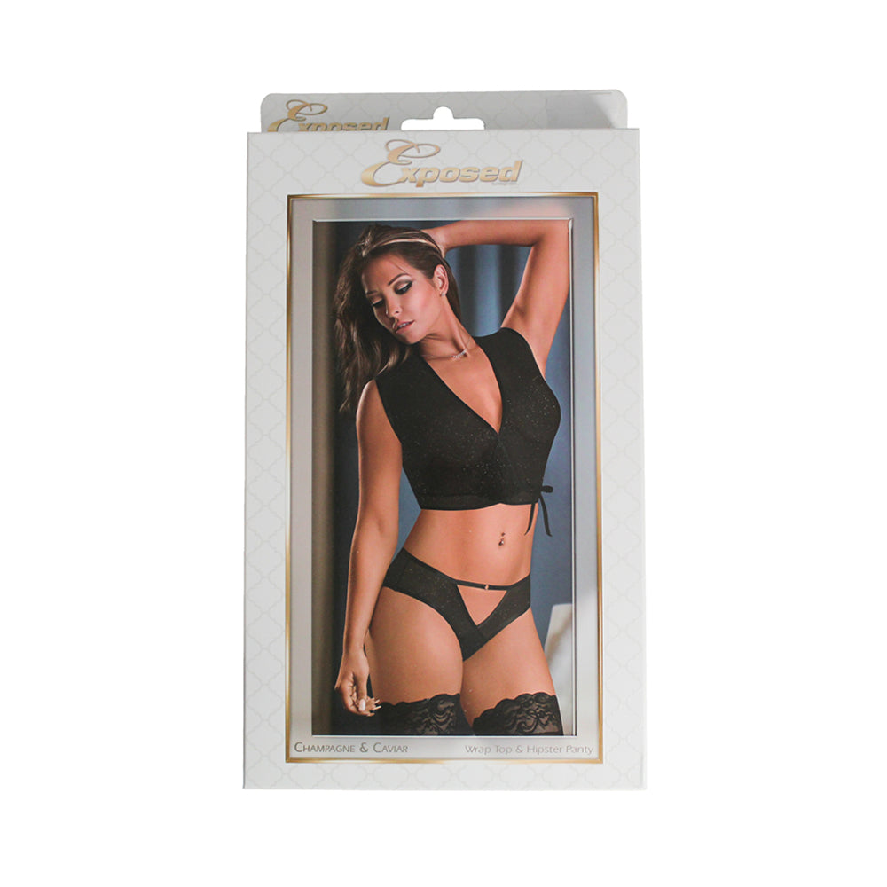 Champange & Caviar Wrap Top And Panty Black L/xl