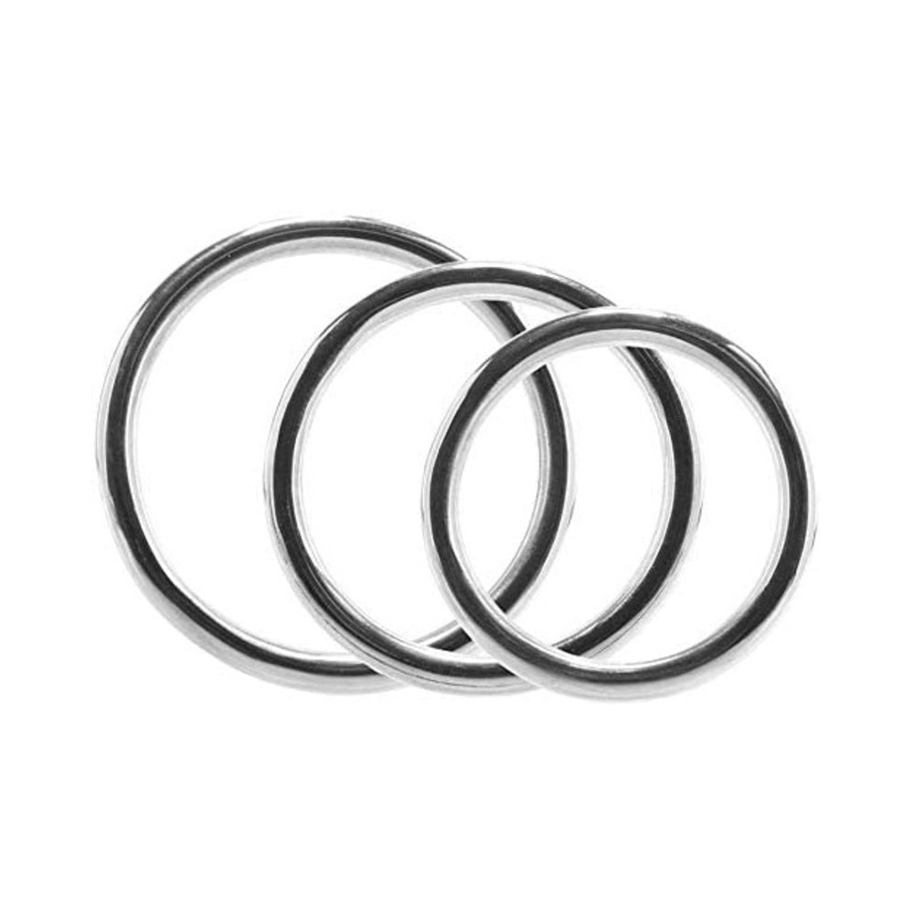 Stainless Steel  Stainless Steel 3 Piece Cock Ring Set (55mm/50mm/45mm)