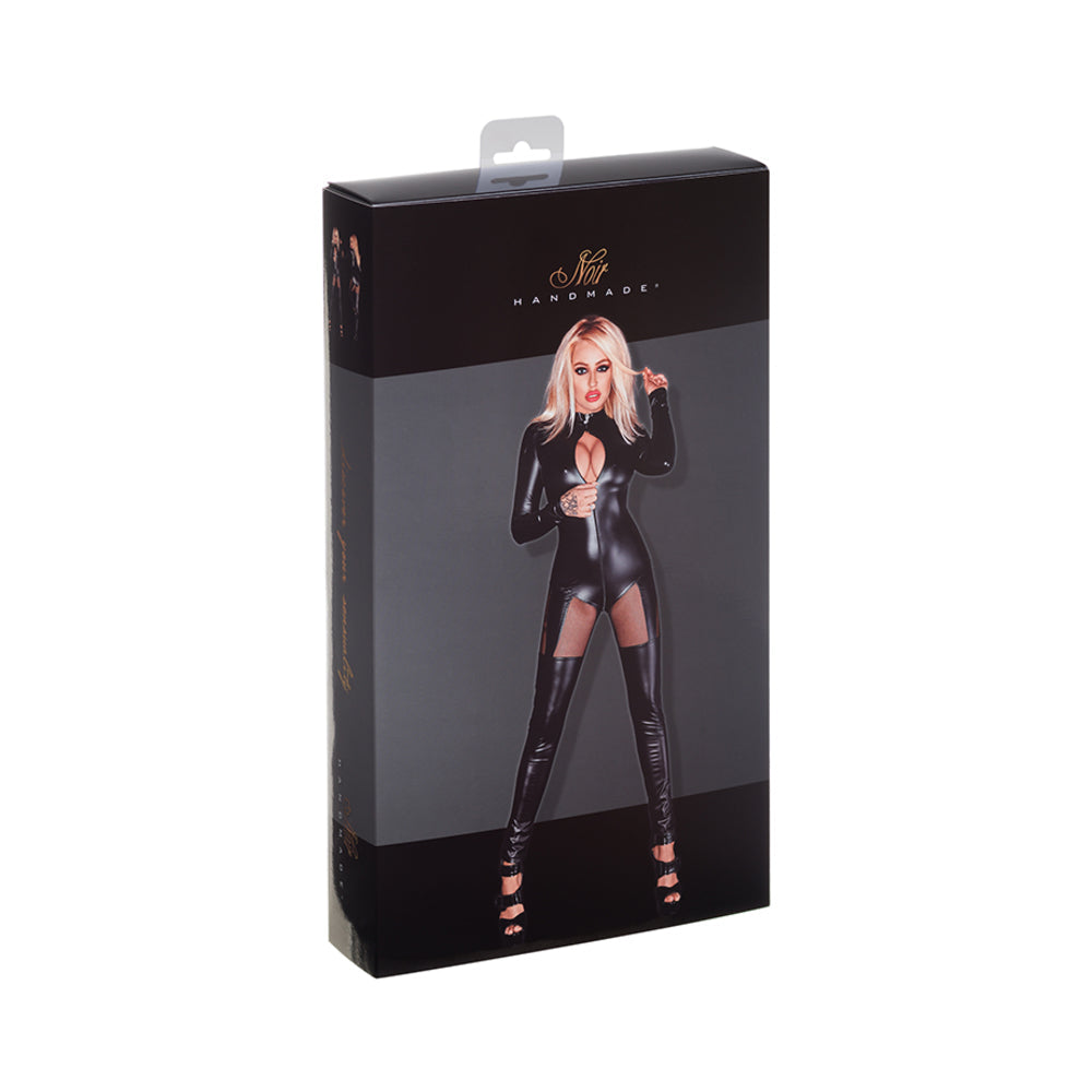 Powerwetlook Overall With Tulle Inserts And 3-way Zipper X Large