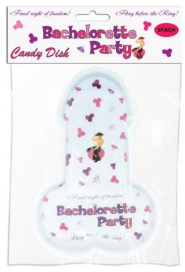 Bachelorette Party Pecker Candy Dish 3 Per Pack