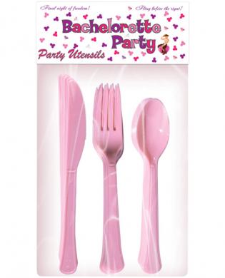 Bachelorette Party Utensils Pink 10 Per Pack