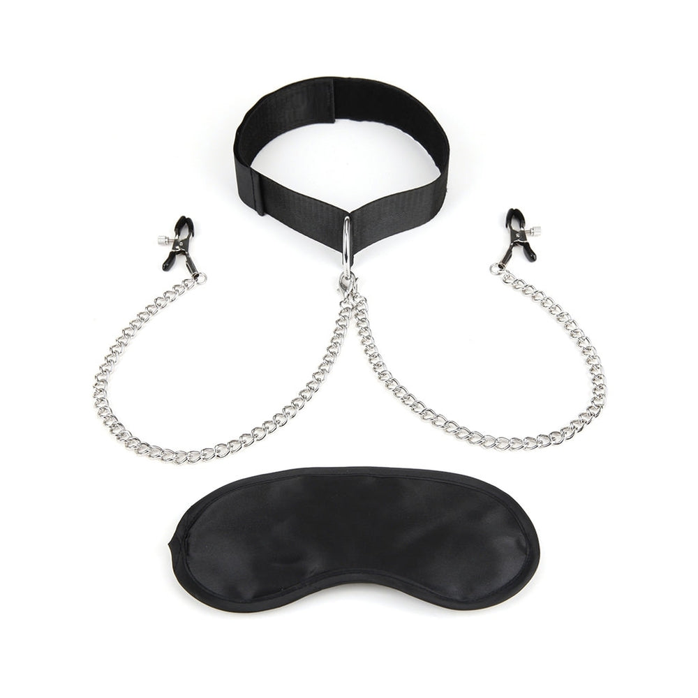 Lux Fetish Collar and Nipple Clips