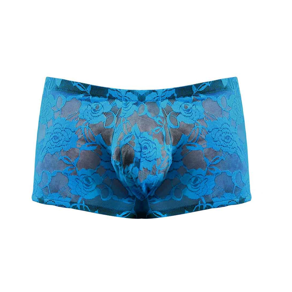 Mini Shorts Neon Lace Turquoise Blue Large